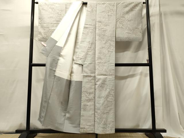 平和屋着物■上質な紬 風景草木文 正絹 逸品 CABJ6899oy
