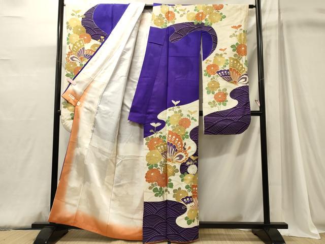 平和屋着物■豪華振袖 駒刺繍 舞蝶菊文 金彩 正絹 逸品 CABJ6907oy