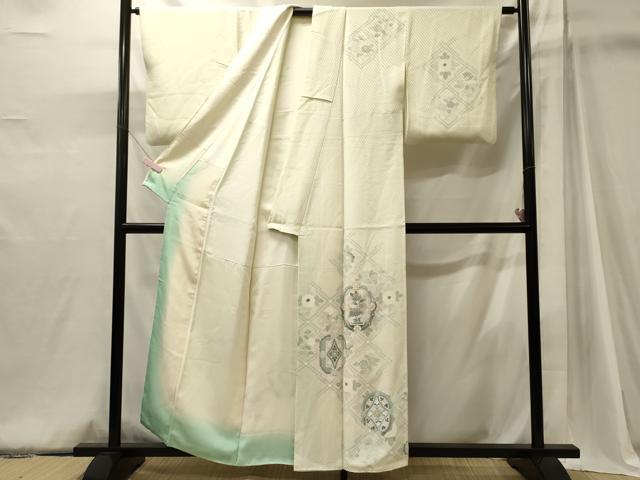 平和屋着物■訪問着 松皮菱花文 金彩 正絹 逸品 CABJ6910oy