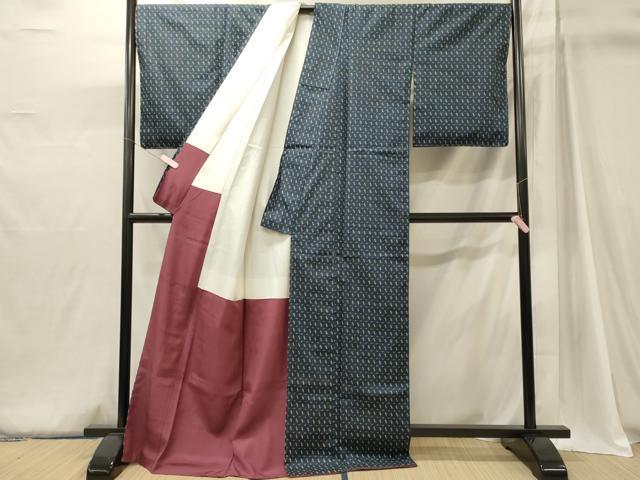 平和屋着物■上質な紬 絣文様 正絹 逸品 未使用 CABJ6914oy