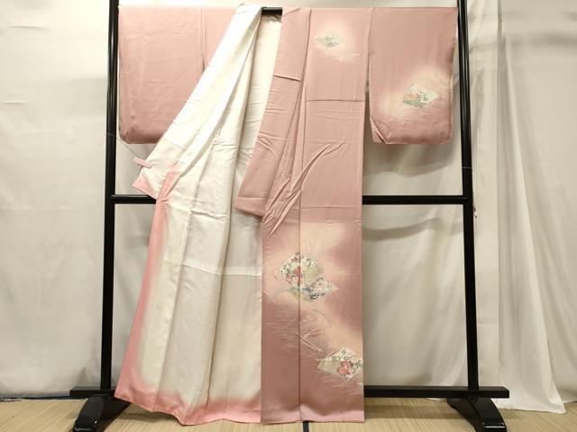 平和屋着物■訪問着 流水松葉花文 暈し染め 金彩 正絹 逸品 未使用 CABJ6923oy
