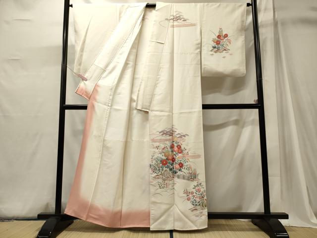 平和屋着物■訪問着 草華松文 正絹 逸品 CABJ6929oy