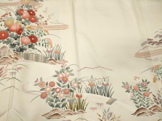 平和屋着物■訪問着 草華松文 正絹 逸品 CABJ6929oy