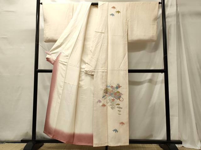 平和屋着物■訪問着 総刺繍 文箱草花文 正絹 逸品 CABJ6937oy