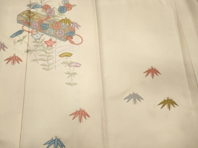 平和屋着物■訪問着 総刺繍 文箱草花文 正絹 逸品 CABJ6937oy