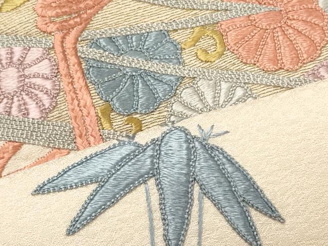 平和屋着物■訪問着 総刺繍 文箱草花文 正絹 逸品 CABJ6937oy