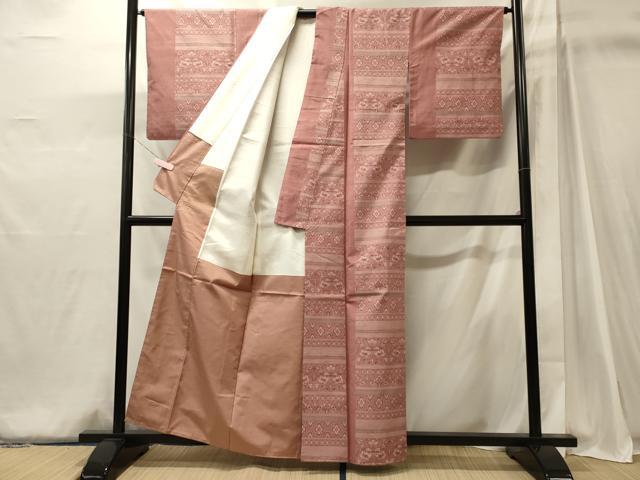 平和屋着物■上質な紬 横段吉祥文 正絹 逸品 CABJ6942oy