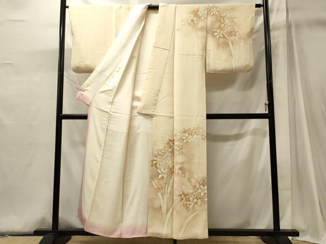 平和屋着物■訪問着 草花文 暈し染め 金彩 正絹 逸品 CABJ6943oy