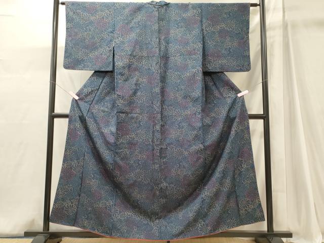 平和屋着物■上質な紬 草花文 正絹 逸品 CABJ6944oy