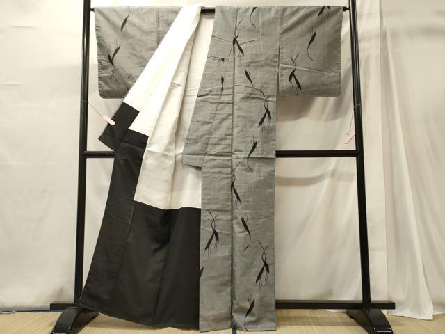平和屋着物■上質な紬 群鶴 正絹 逸品 未使用 CABJ6945oy
