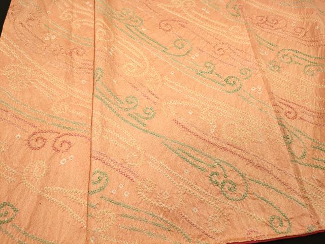 平和屋着物■上質な小紋 総絞り 立波文 正絹 逸品 CABJ6946oy