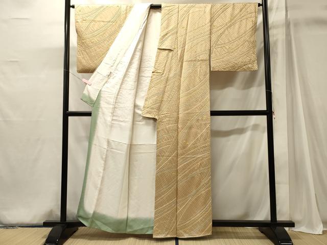 平和屋着物■上質な小紋 総絞り 流線文 正絹 逸品 CABJ6947oy