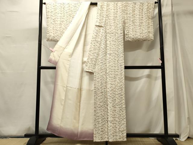平和屋着物■上質な小紋 草葉文 正絹 逸品 CABJ6950oy