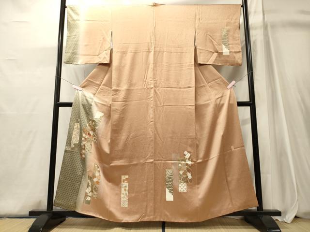 平和屋着物■訪問着 作家物 駒刺繍 短冊吉祥花車文 暈し染め 金彩 正絹 逸品 CABJ6951oy