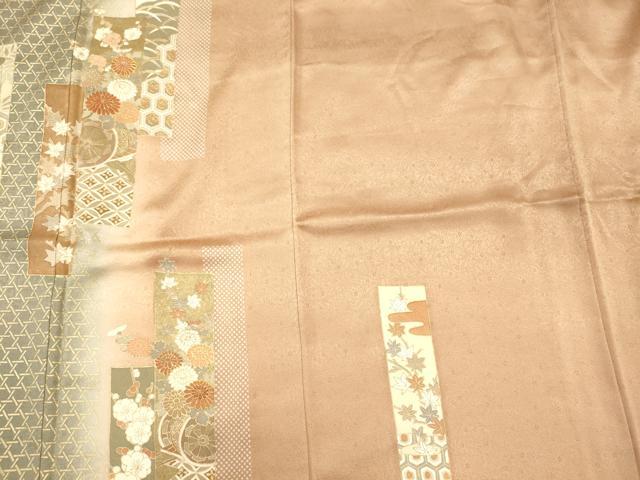 平和屋着物■訪問着 作家物 駒刺繍 短冊吉祥花車文 暈し染め 金彩 正絹 逸品 CABJ6951oy