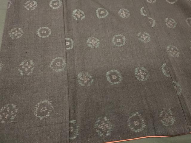 平和屋着物■上質な紬 七宝丸文 黒地 正絹 逸品 CABJ6961oy