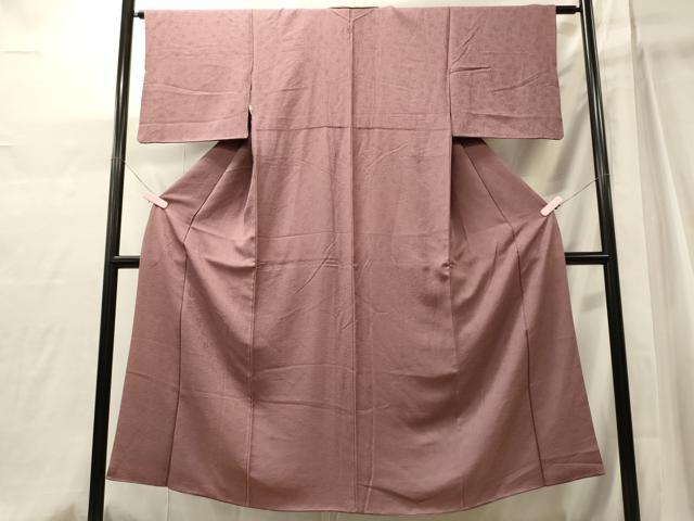 平和屋着物■上質な色無地 舞花地紋 石竹色 正絹 逸品 CABJ6967oy