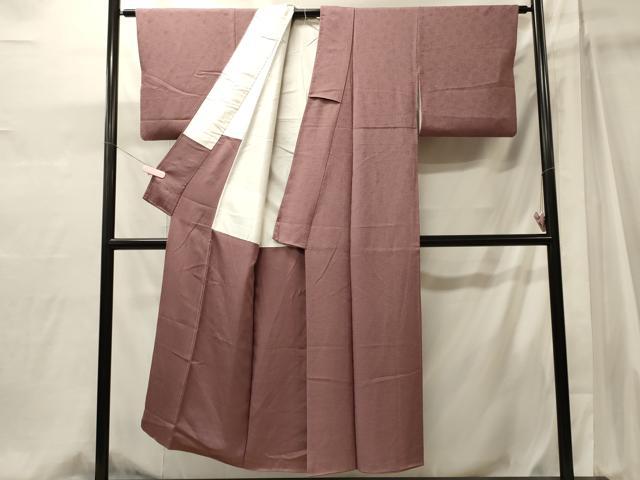 平和屋着物■上質な色無地 舞花地紋 石竹色 正絹 逸品 CABJ6967oy