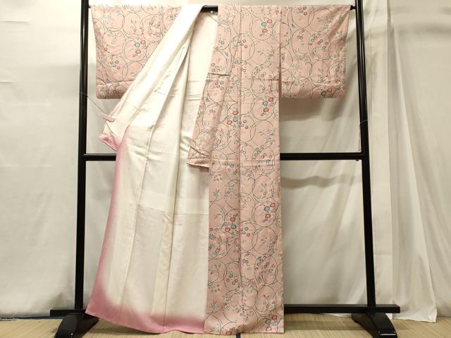 平和屋着物■上質な小紋 枝花文 正絹 逸品 CABJ6974oy