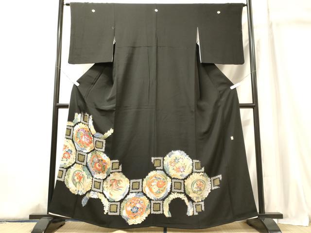 平和屋着物■豪華黒留袖 作家物 草花丸文 金彩 正絹 逸品 CABJ6979oy
