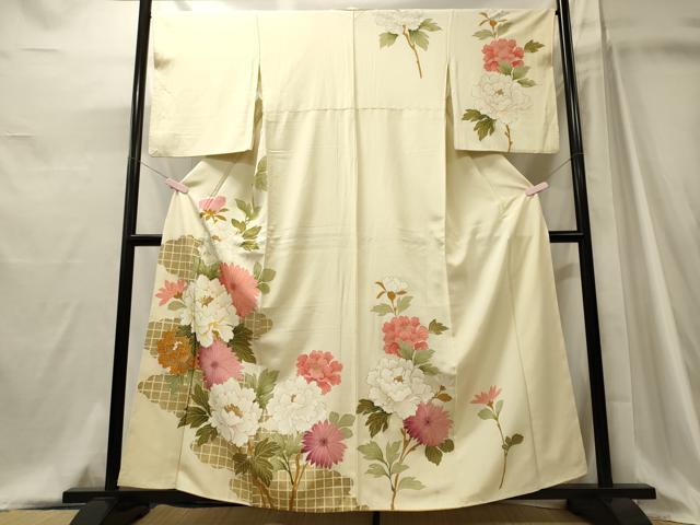 平和屋着物■訪問着 刺繍 草花文 金彩 正絹 逸品 CABJ6986oy