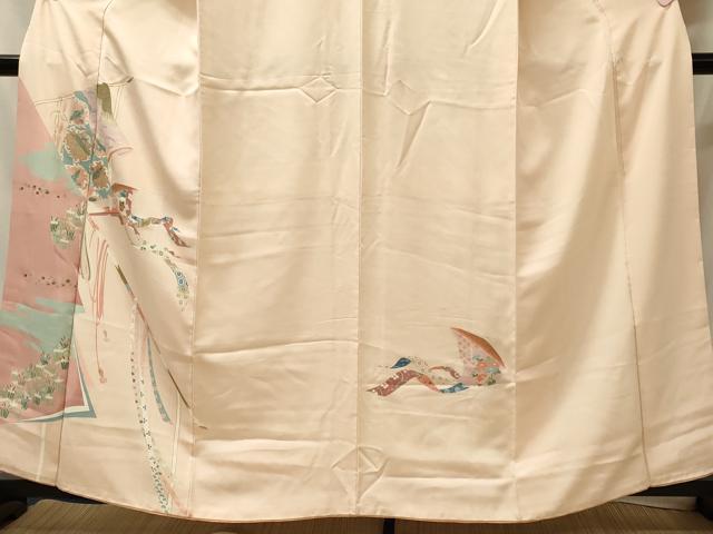 平和屋着物■訪問着 刺繍 誰が袖草花文 金銀彩 正絹 逸品 CABJ6987oy