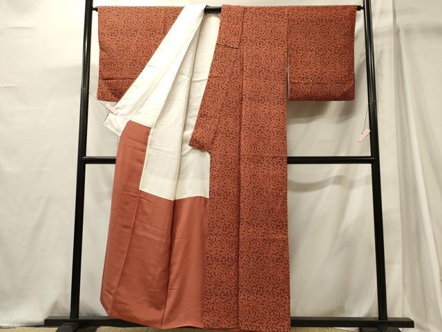 平和屋着物■上質な小紋 舞花文 正絹 逸品 CABJ7001oy