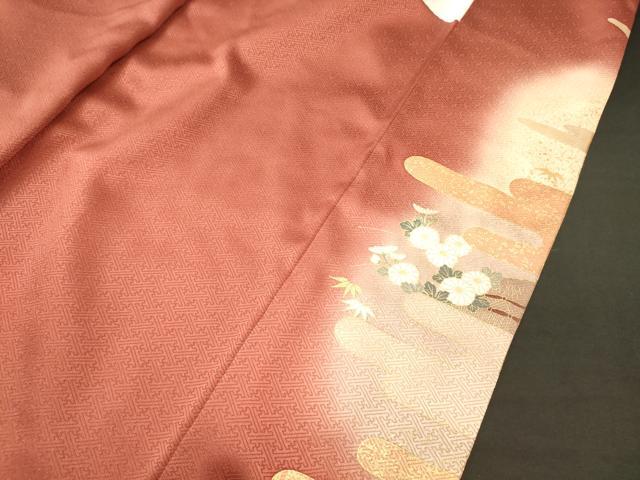 平和屋着物■十日町友禅作家物 龍谷 色留袖 渡り橋花松文 暈し染め 金銀彩 正絹 逸品 CABJ7007oy