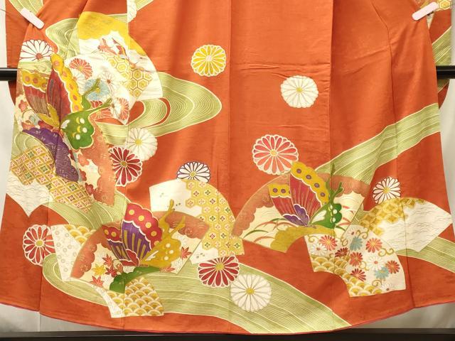 平和屋着物■豪華振袖 駒刺繍 地紙吉祥花蝶文 金彩 正絹 逸品 CABJ7009oy