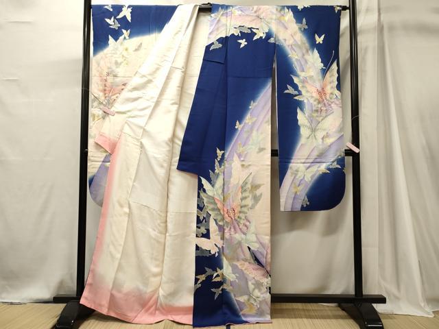 平和屋着物■豪華振袖 舞蝶文 暈し染め 金銀彩 正絹 逸品 CABJ7010oy