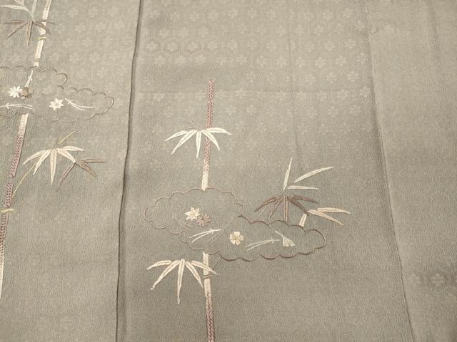 平和屋着物■豪華色留袖 総刺繍 雲取り笹竹文 金糸 正絹 逸品 CABJ7012oy