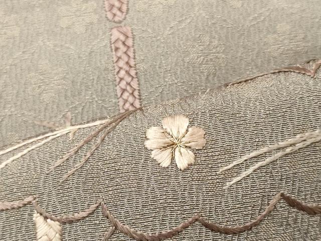 平和屋着物■豪華色留袖 総刺繍 雲取り笹竹文 金糸 正絹 逸品 CABJ7012oy