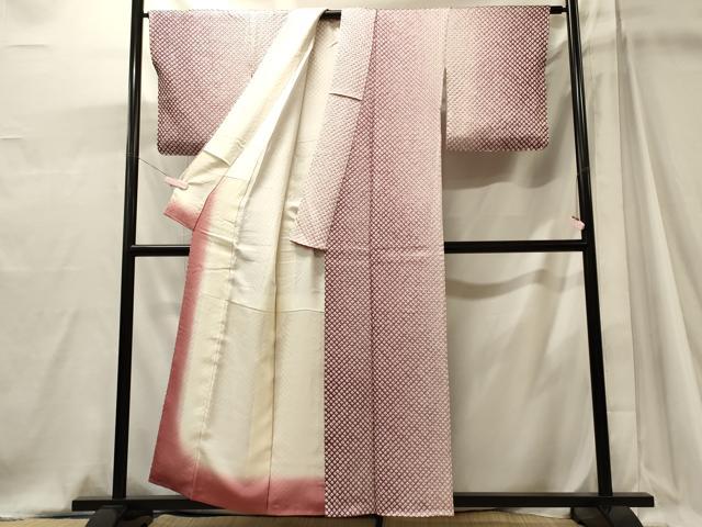 平和屋着物■上質な小紋 総絞り 暈し染め 正絹 逸品 未使用 CABJ7014oy