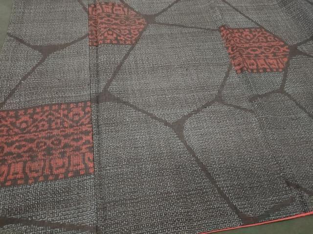平和屋着物■上質な紬 80亀甲 抽象文様 正絹 逸品 CABJ7015oy