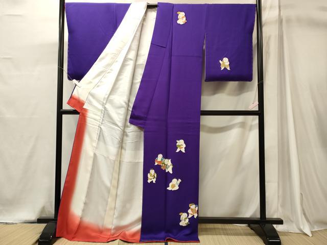 平和屋着物■訪問着 童子 金彩 ロング丈 正絹 逸品 未使用 CABJ7017oy