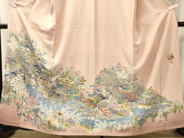 平和屋着物■豪華色留袖 作家物 風景花松文 暈し染め 正絹 逸品 CABJ7018oy
