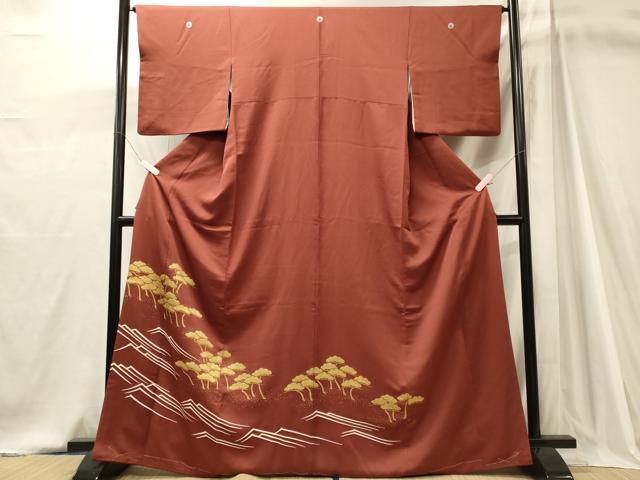 平和屋着物■豪華色留袖 笠松文 金彩 正絹 逸品 CABJ7021oy