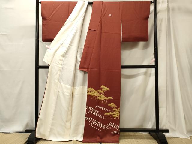 平和屋着物■豪華色留袖 笠松文 金彩 正絹 逸品 CABJ7021oy