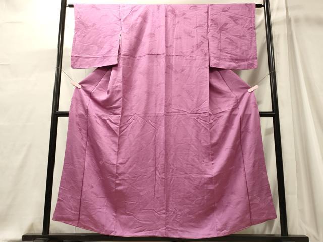 平和屋着物■上質な色無地 短冊吉祥地紋 若紫色 正絹 逸品 CABJ7022oy