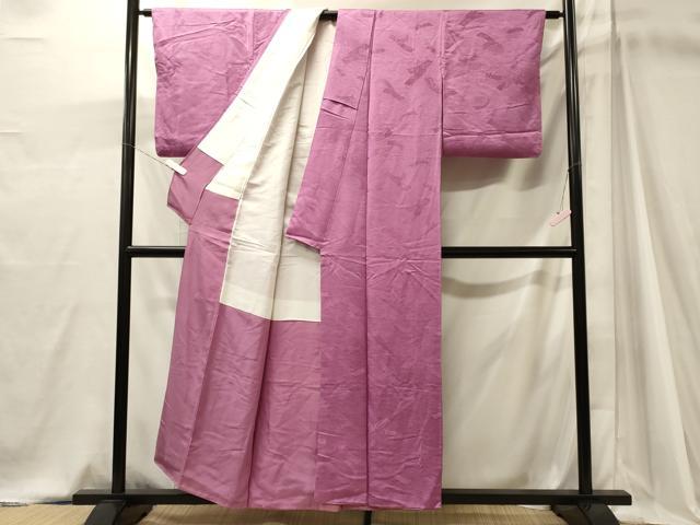 平和屋着物■上質な色無地 短冊吉祥地紋 若紫色 正絹 逸品 CABJ7022oy