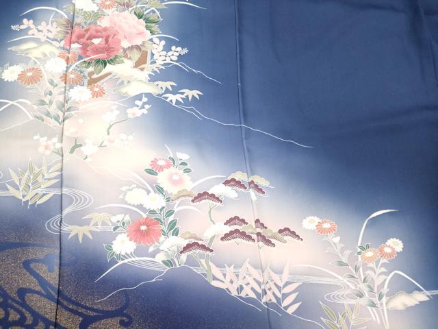 平和屋着物■訪問着 花松文 暈し染め 金彩 正絹 逸品 CABJ7025oy