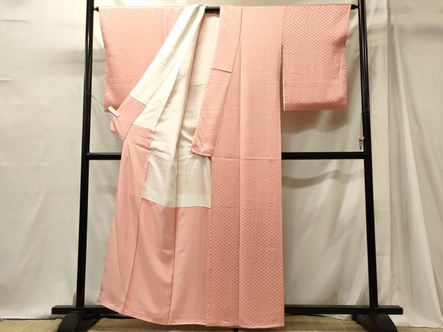 平和屋着物■上質な色無地 菱草花地紋 虹色 正絹 逸品 未使用 CABJ7034oy