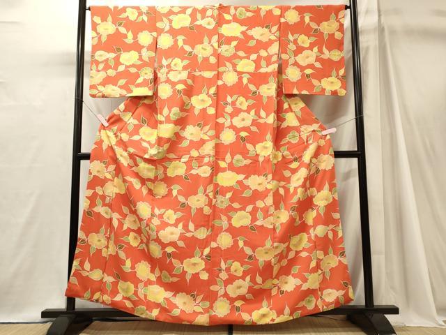 平和屋着物■上質な小紋 草花文 正絹 逸品 CABJ7035oy