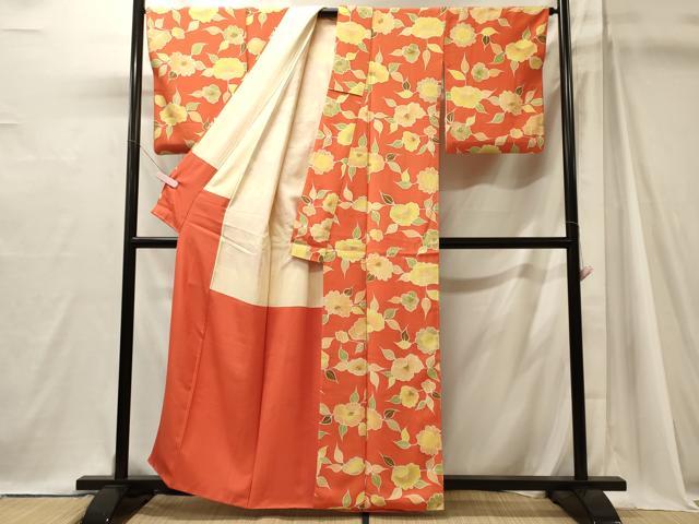 平和屋着物■上質な小紋 草花文 正絹 逸品 CABJ7035oy