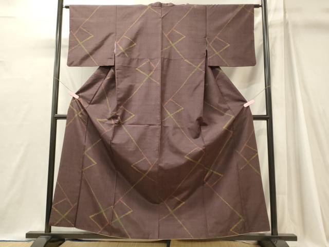平和屋着物■上質な紬 幾何学文 正絹 逸品 CABJ7036oy