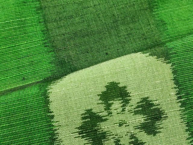 平和屋着物■上質な紬 市松亀甲花文 ロング丈 正絹 逸品 CABJ7039oy