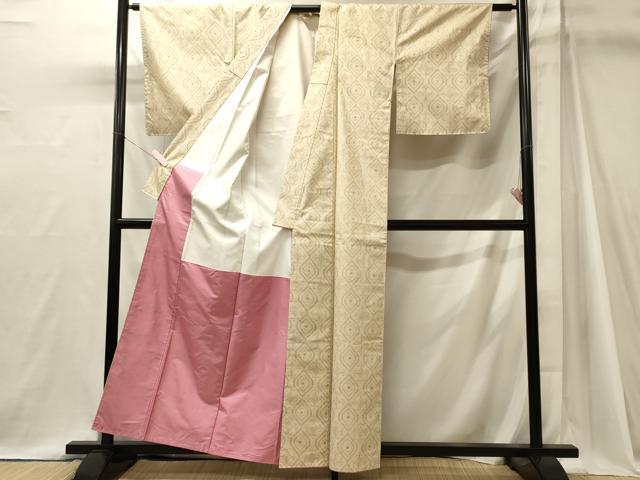 平和屋着物■上質な紬 幾何学文 正絹 逸品 CABJ7044oy