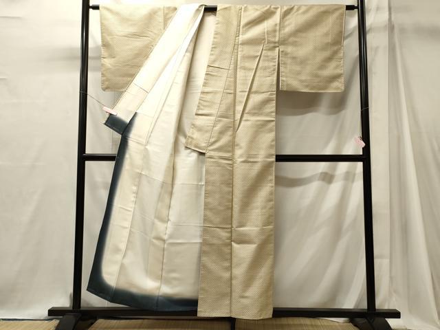平和屋着物■上質な紬 幾何学文 正絹 逸品 未使用 CABJ7045oy