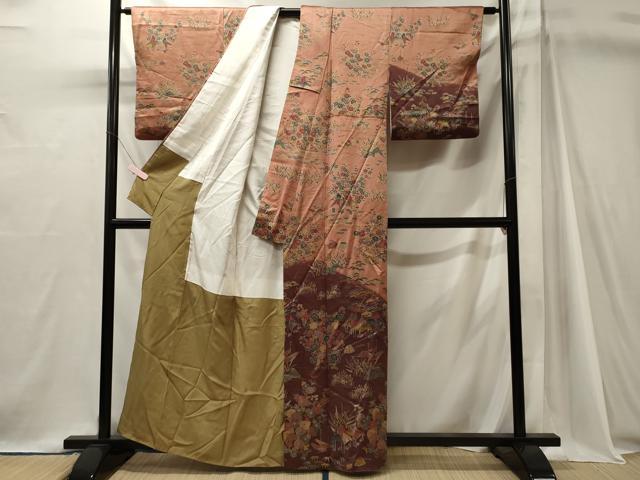 平和屋着物■訪問着 風景草花文 暈し染め 正絹 逸品 CABJ7060oy