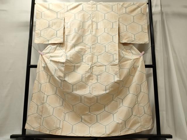 平和屋着物■上質な紬 亀甲文 正絹 逸品 CABJ7070oy